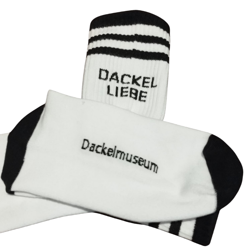 Weihnachtliche Dackelsocken aus Bambus für Herren