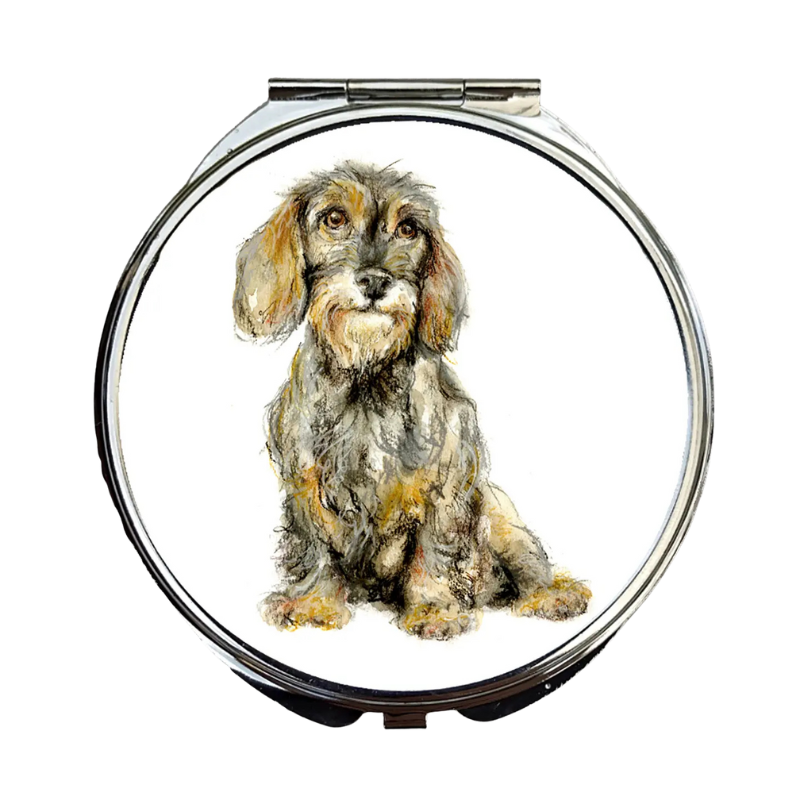 Kompakter Spiegel, Dusty, Rauhaardackel Dackel