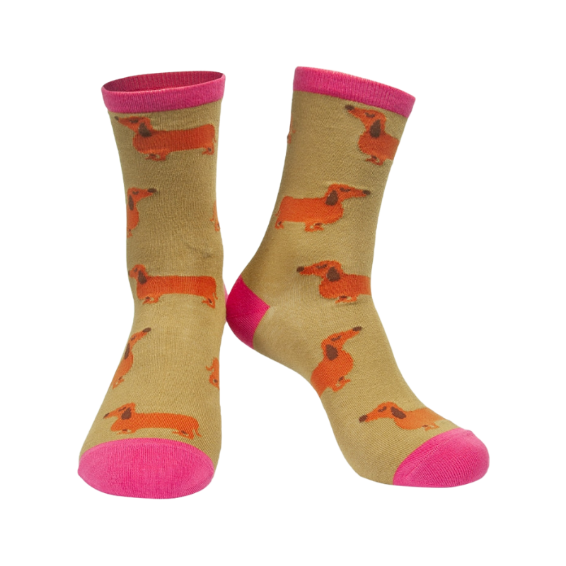 Dackelsocken aus Bambus für Damen