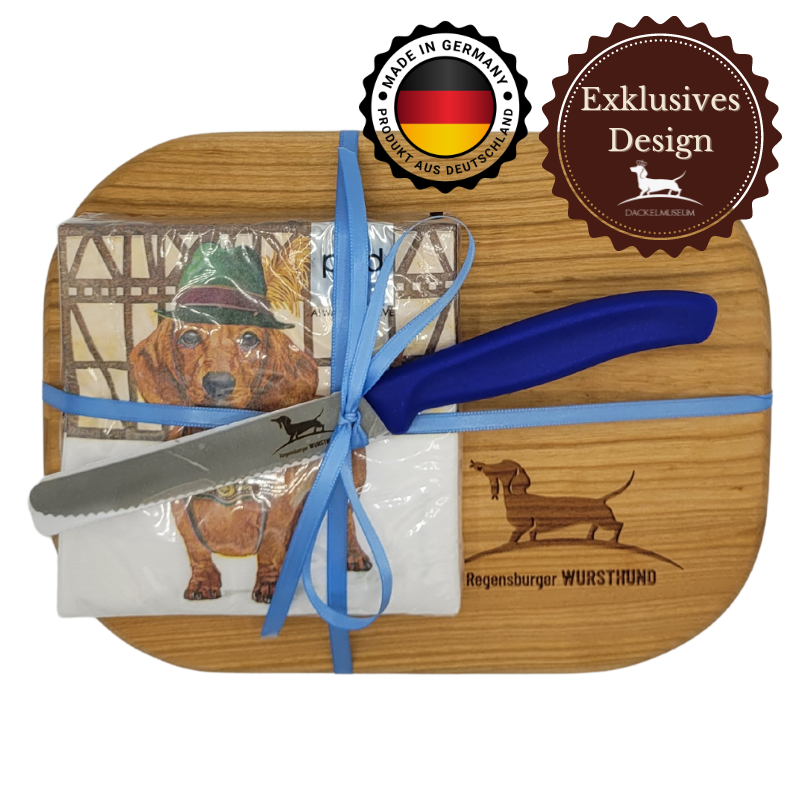 Dackel Brotzeit Geschenkset "Regensburger WURSTHUND"