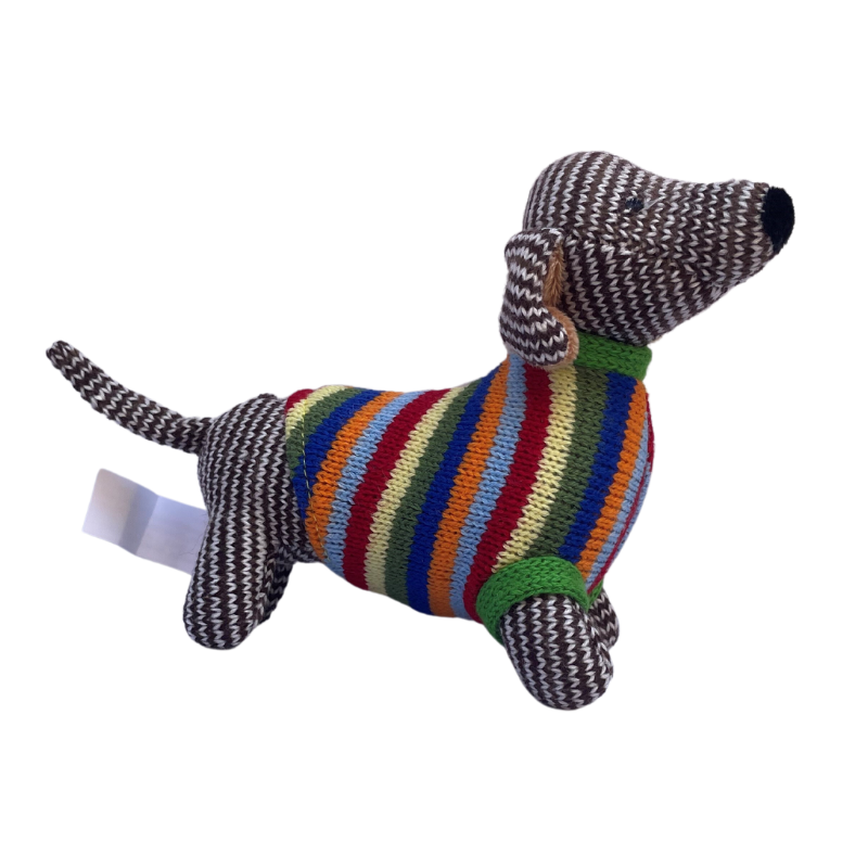 Gestrickte Dackel-Rassel