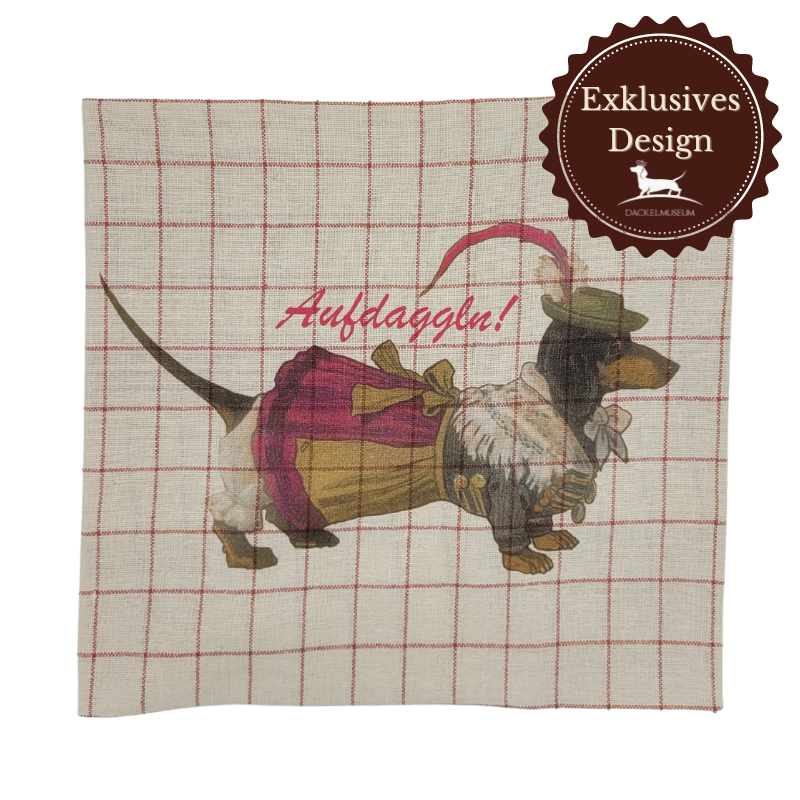 Dackel Geschirrtuch "Aufdaggln"