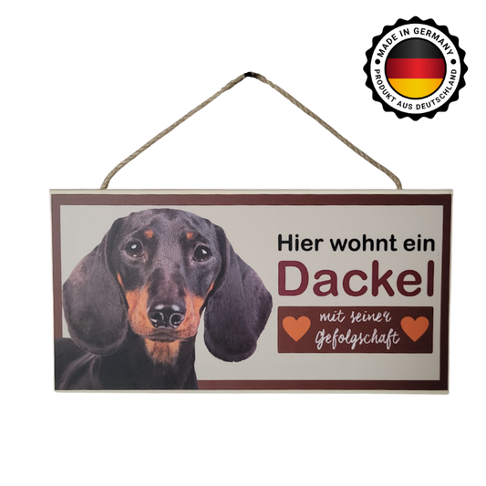 Holzschild Kurzhaardackel schwarz