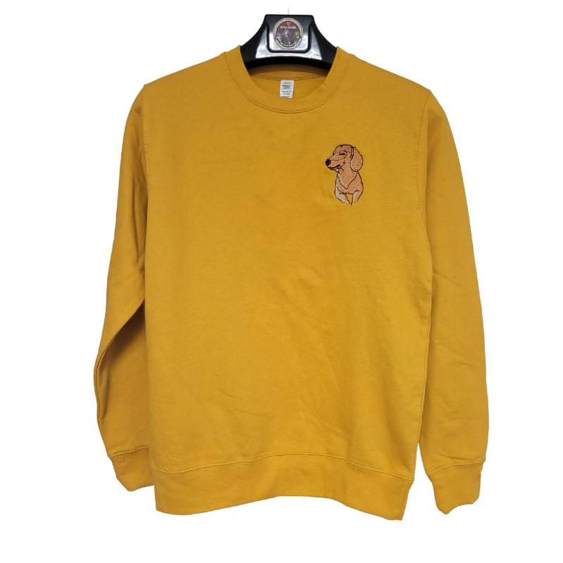 Sweater mit gestickter Dackelapplikation