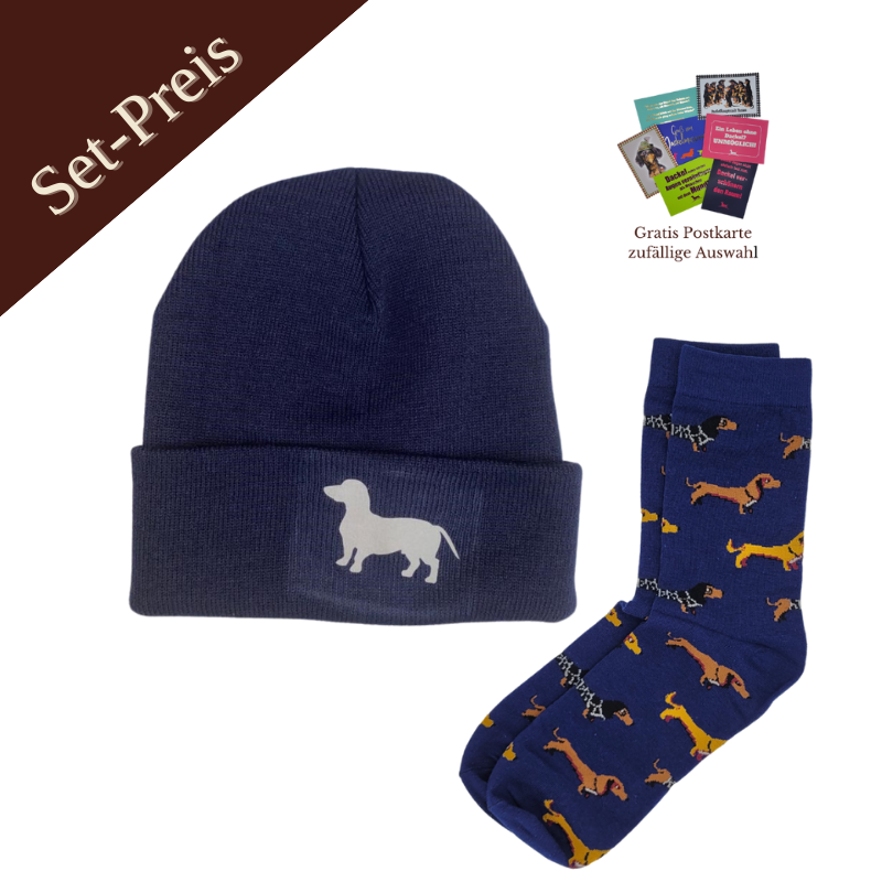 Set Mütze und Dackelsocken