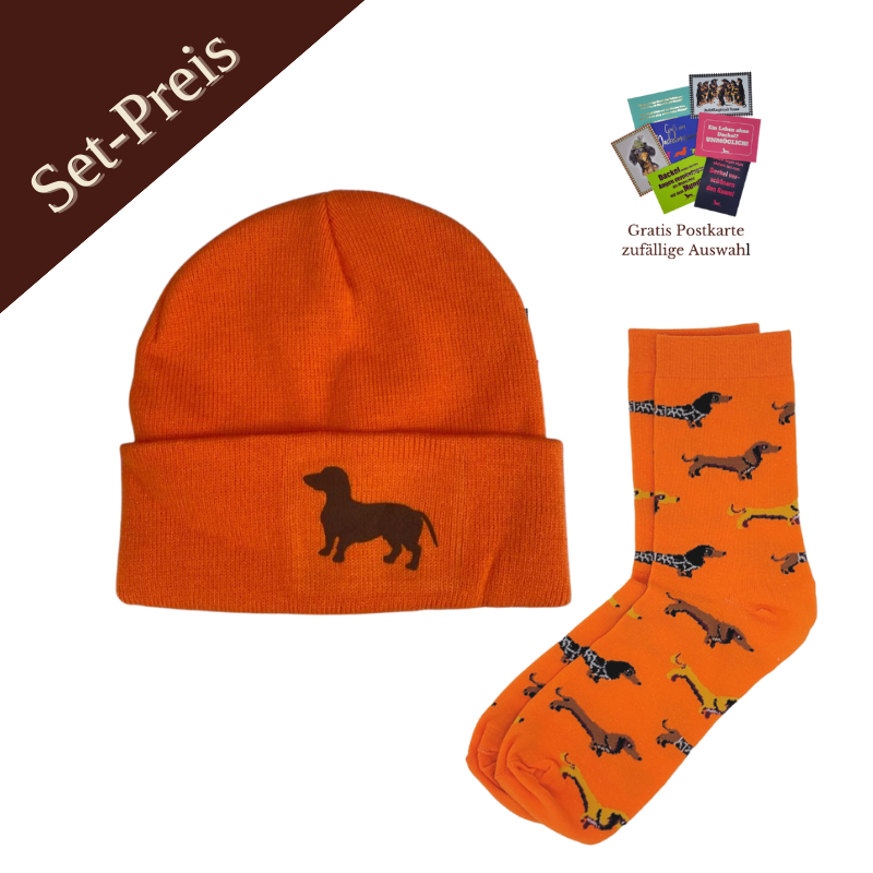 Set Mütze und Dackelsocken
