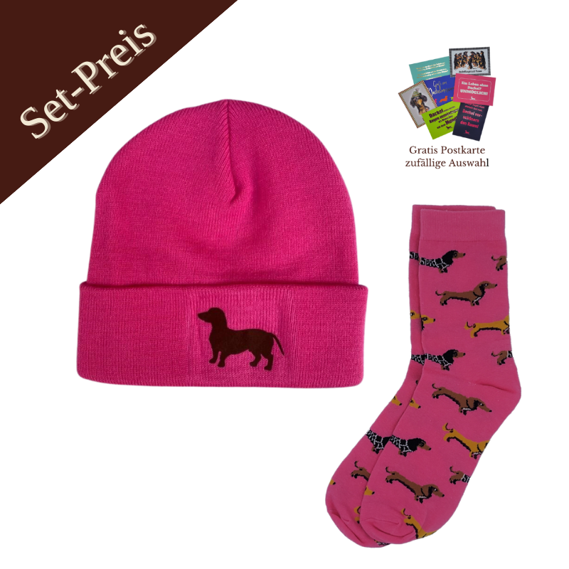 Set Mütze und Dackelsocken