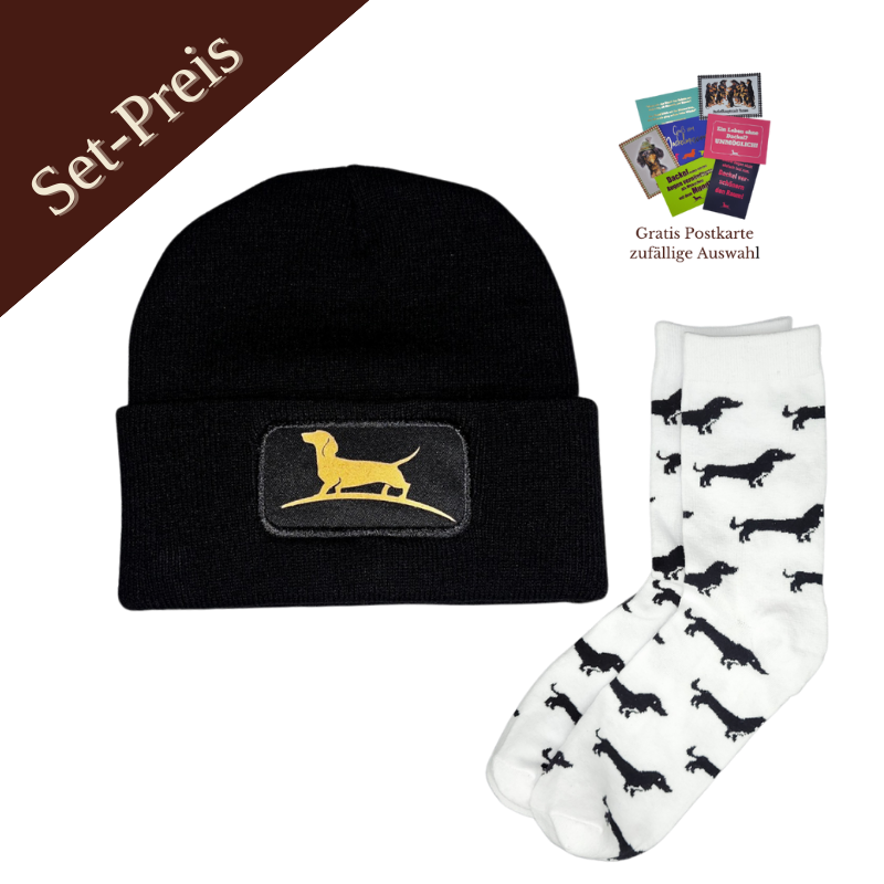 Set Mütze und Dackelsocken