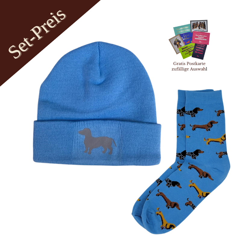 Set Mütze und Dackelsocken