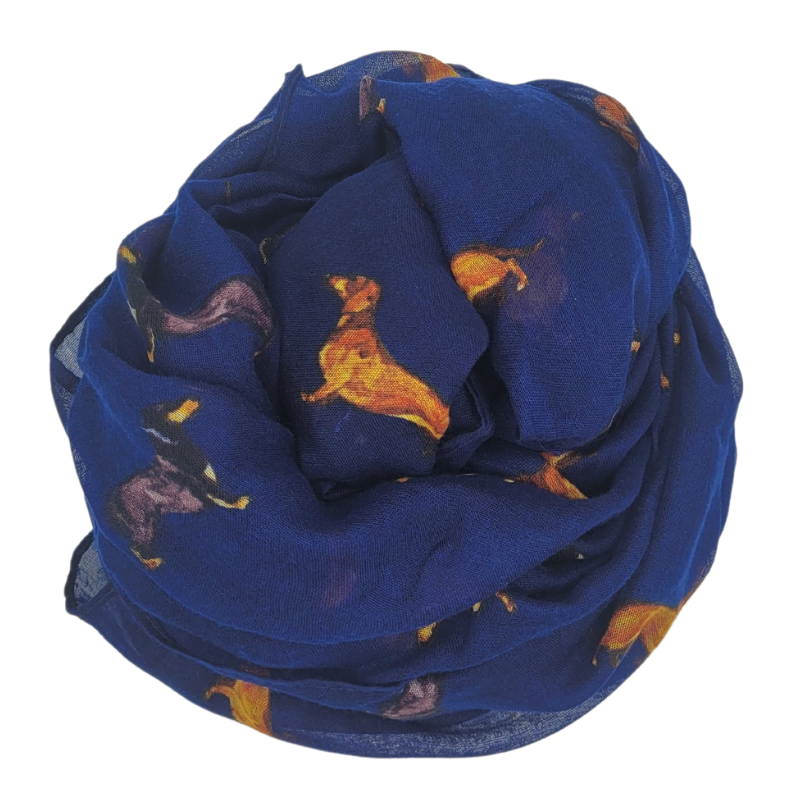 Halstuch mit Dackelmotiv bunt