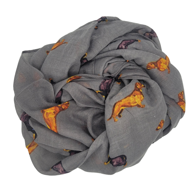 Halstuch mit Dackelmotiv bunt
