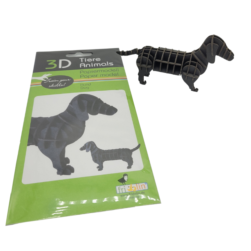 Bastelset 3D Papiermodell Hund
