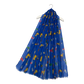 Blaues Halstuch mit verschiedenen bunten Dackelmotiven, ideal für die modische Darstellung von Dackelliebe.