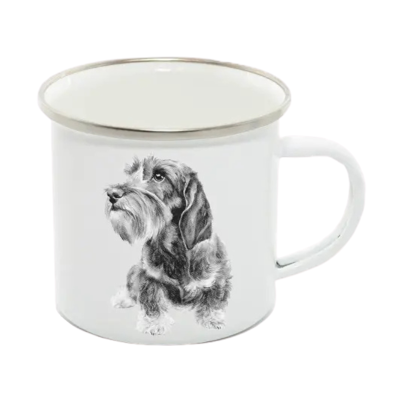 Emaille-Tasse, Dackel, Benson, einfarbig