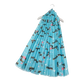 Türkisfarbenes Halstuch mit fröhlichen Dackel-Motiven und Herzen, ideal, um jedem Outfit eine verspielte Note zu verleihen.