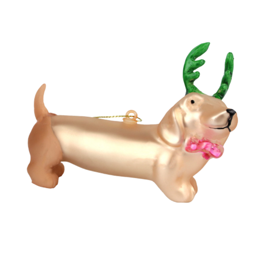 Glasschmuck Weihnachtsdackel