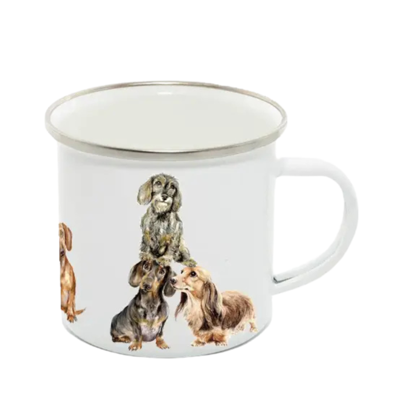 Emaillebecher, Dackel, Das Dackel-Showteam!