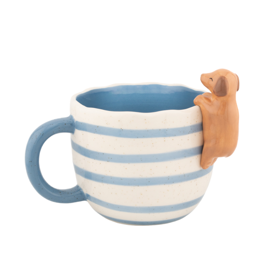 Becher blaue Streifen