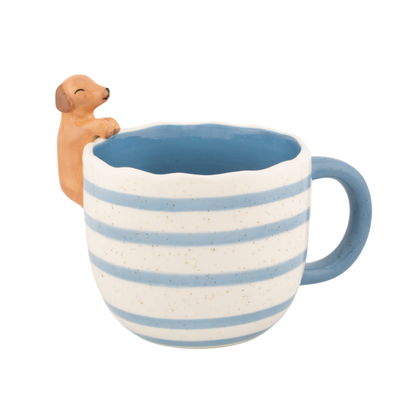 Becher blaue Streifen