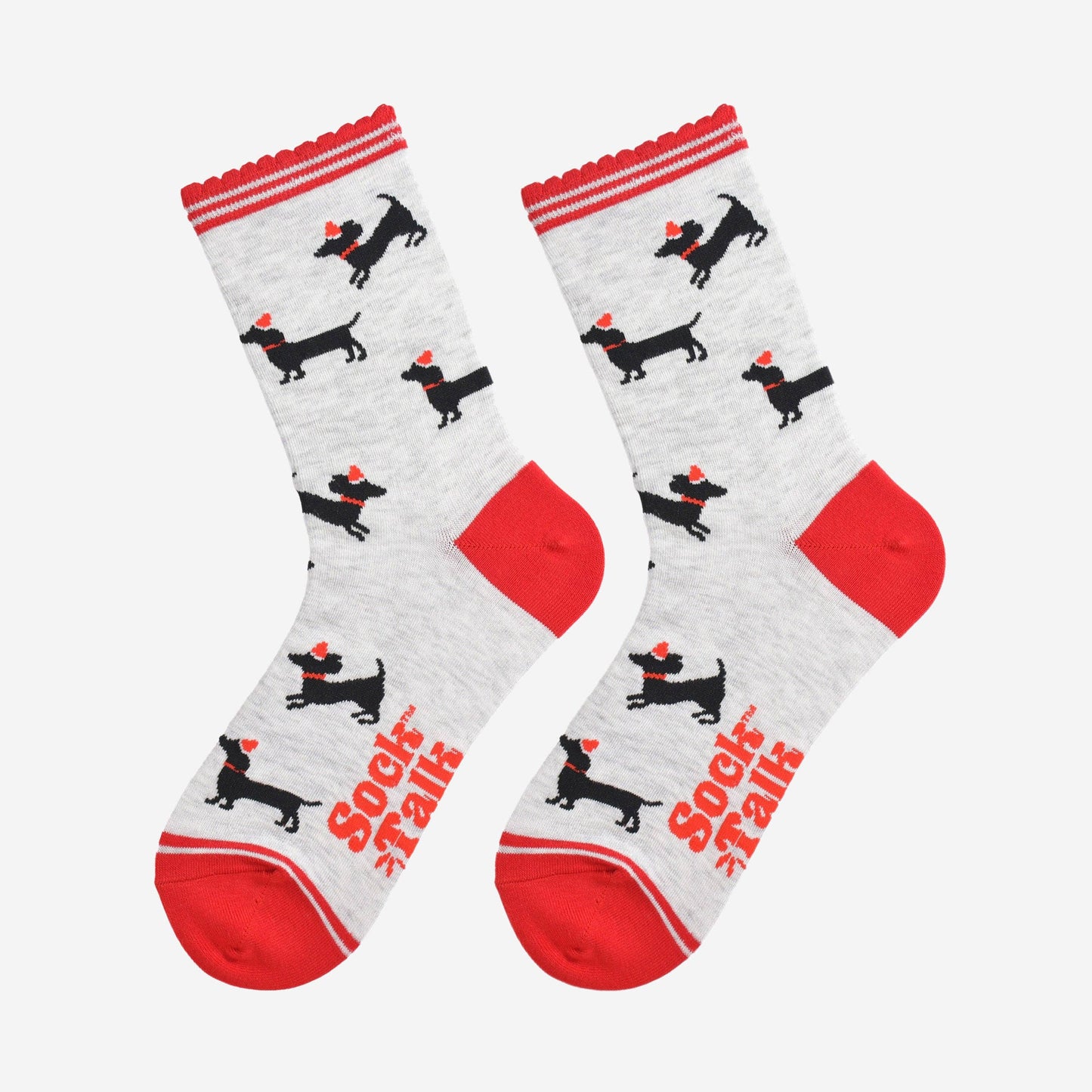 Bambussocken für Damen, Grau/Rot