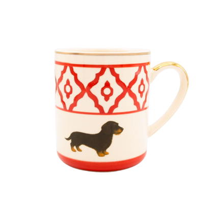 Kaffeetasse aus Keramik mit Goldrand