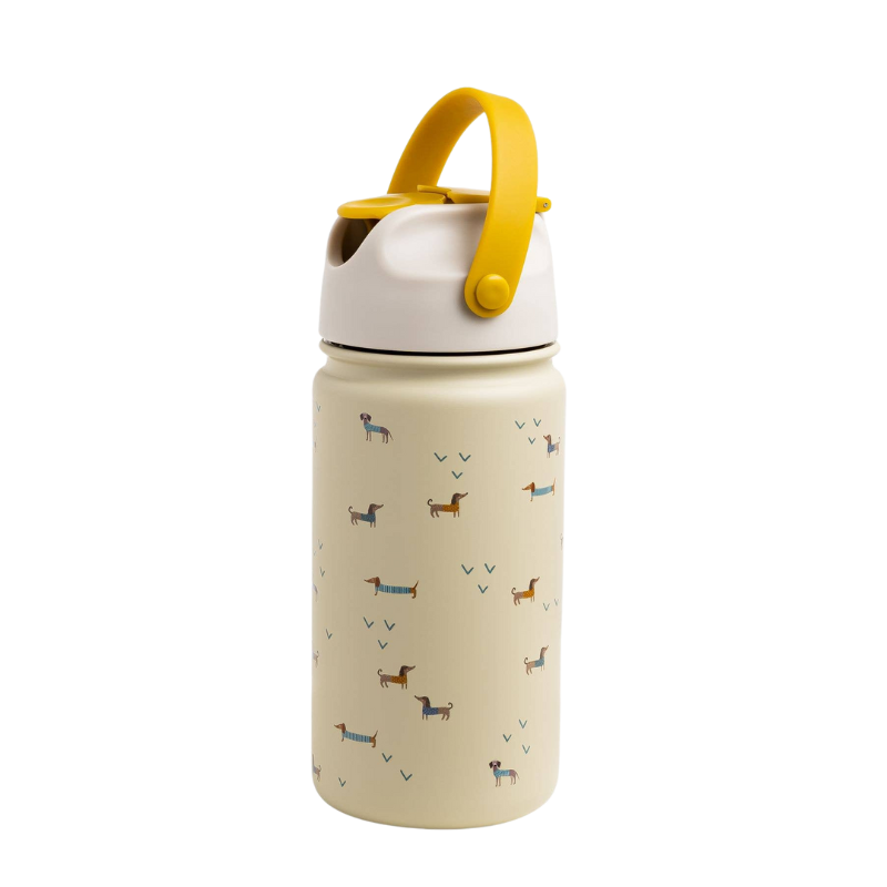 raktische und süße Trinkflasche mit einem Muster aus fröhlichen Dackeln – hält dich gut hydriert und bestens gelaunt.
