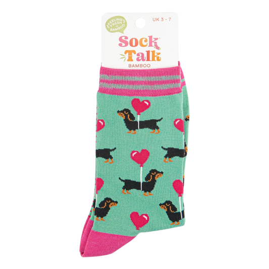 Weihnachtliche Dackelsocken aus Bambus für Herren