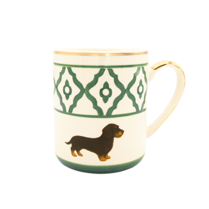 Kaffeetasse aus Keramik mit Goldrand