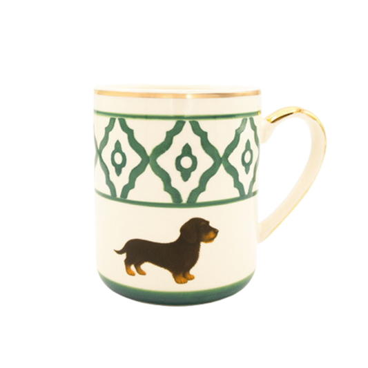 Kaffeetasse aus Keramik mit Goldrand