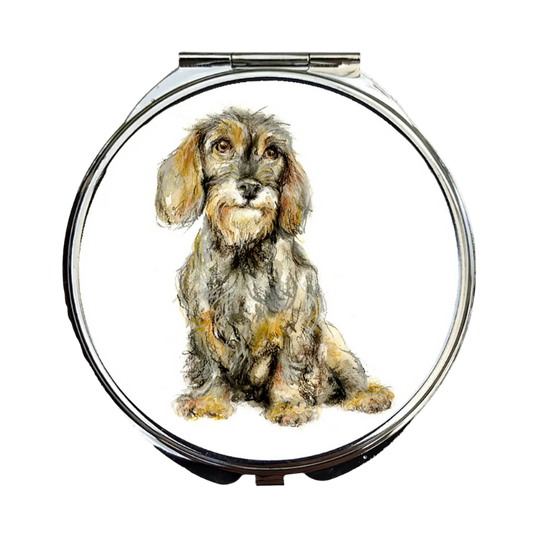 Kompakter Spiegel, Dusty, Rauhaardackel Dackel