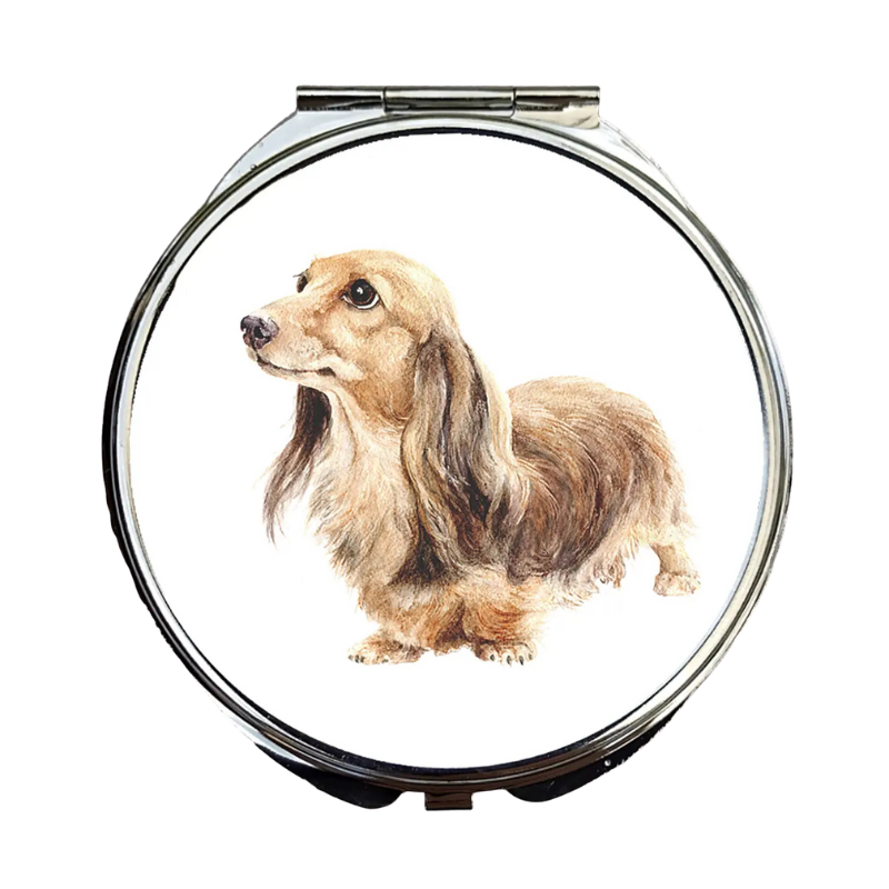 Kompakter Spiegel, Lily, langhaariger Dackel