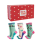 Geschenkbox mit Bambussocken für Damen - Dackel und Liebesherzen