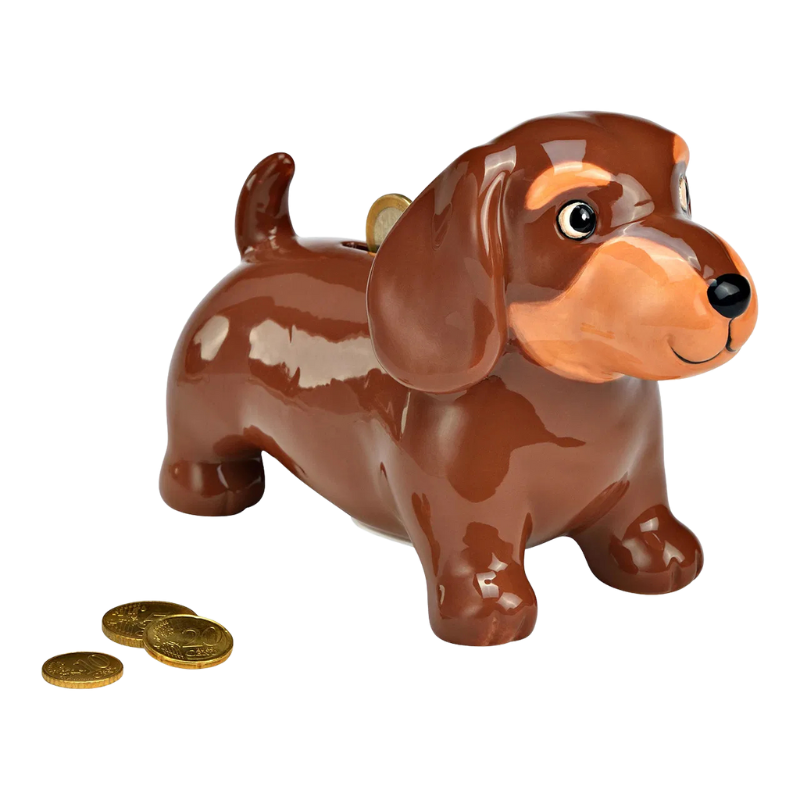 Spardose Hund Dackel aus Keramik