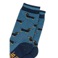 Herren-Bambussocken – Denimblau/Marineblau, Dackel & Streifen
