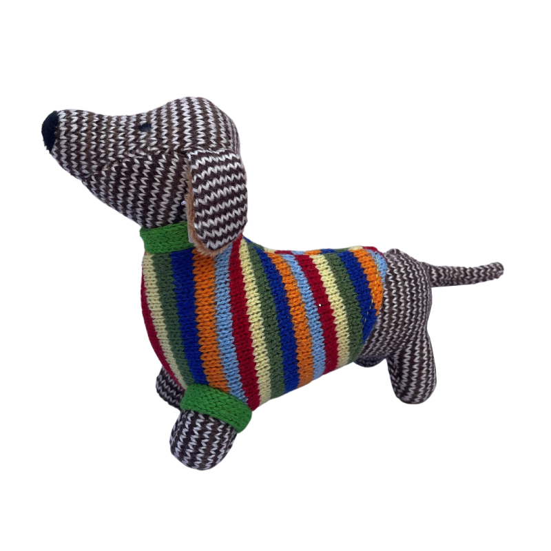 Gestrickte Dackel-Rassel
