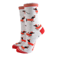 Bambussocken für Damen, Grau/Rot