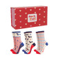 Geschenkbox mit Bambussocken für Damen - Nautische Dackel