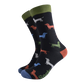 Bambussocken für Herren, Schwarz/Grün, Sausage Dog