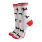 Bambussocken für Damen, Grau/Rot