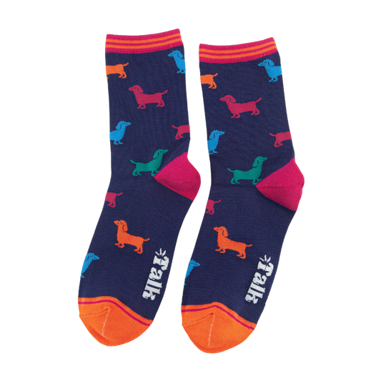 3er Set Dackelsocken aus Bambus für Herren in Geschenkbox