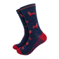 Herren-Bambussocken - Marineblau/Rot