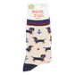 Damen-Bambussocken - Creme, Dackel-Matrose
