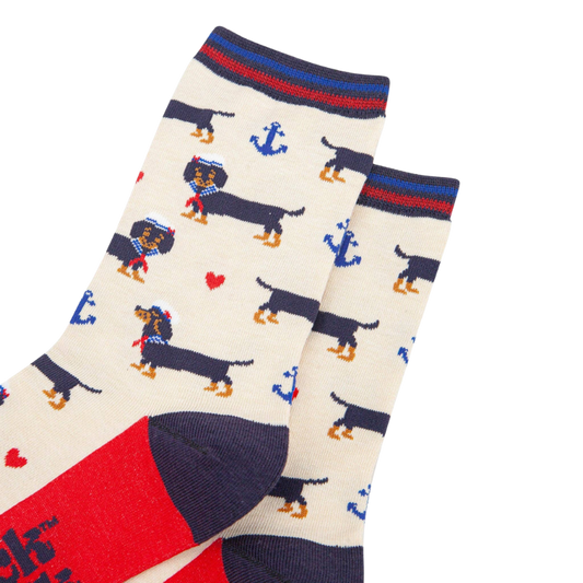 3er Set Dackelsocken aus Bambus für Damen in Geschenkbox