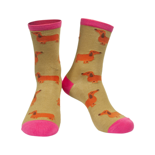 Dackelsocken aus Bambus für Damen