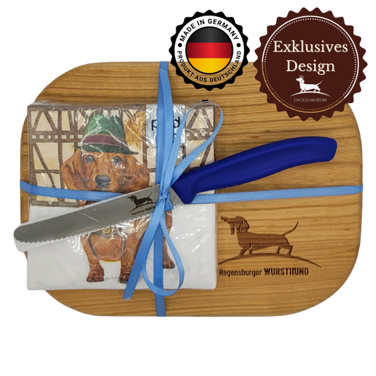 Dackel Brotzeit Geschenkset "Regensburger WURSTHUND"