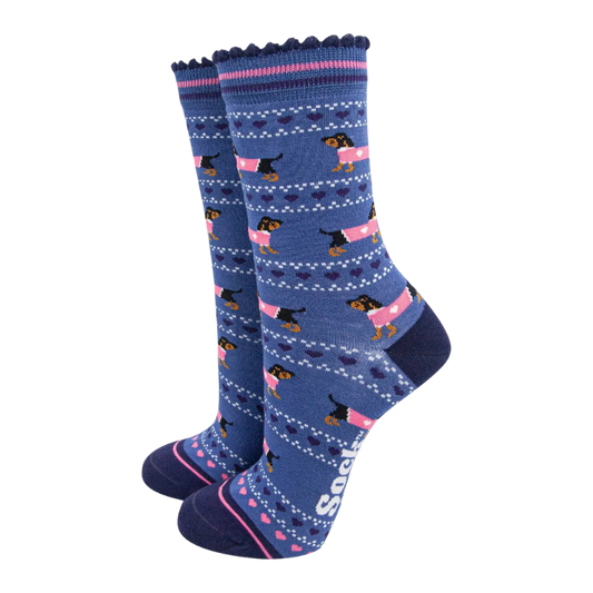 Damen-Bambussocken - Blau/Marine