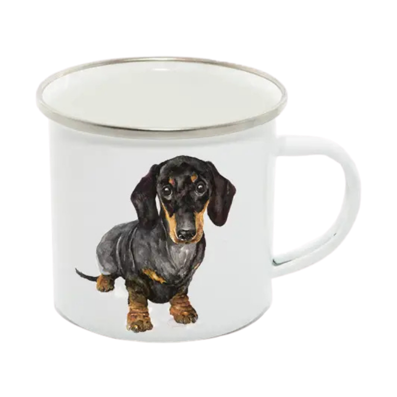 Emaille-Tasse, Dackel, Danny
