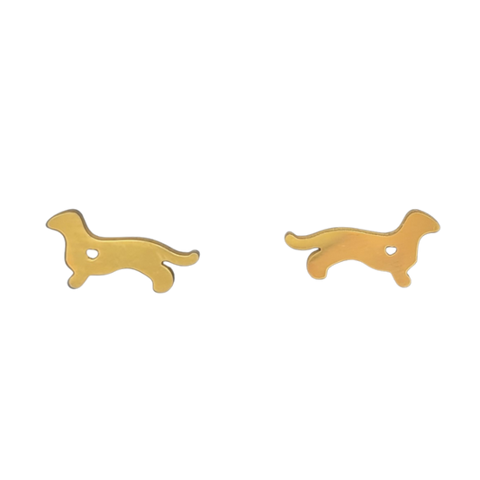 Dackel Ohrstecker Gold
