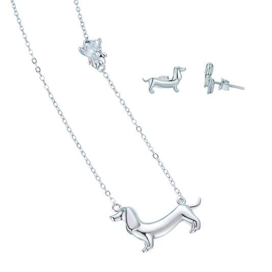 Schmuckset Dackelkette & Dackelohrstecker
