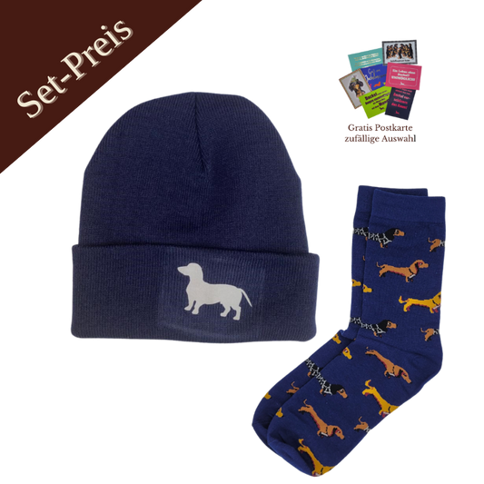 Set Mütze und Dackelsocken